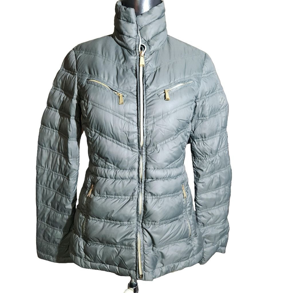 Michael Kors Green Down Packable Jacket Size Medi… - image 1